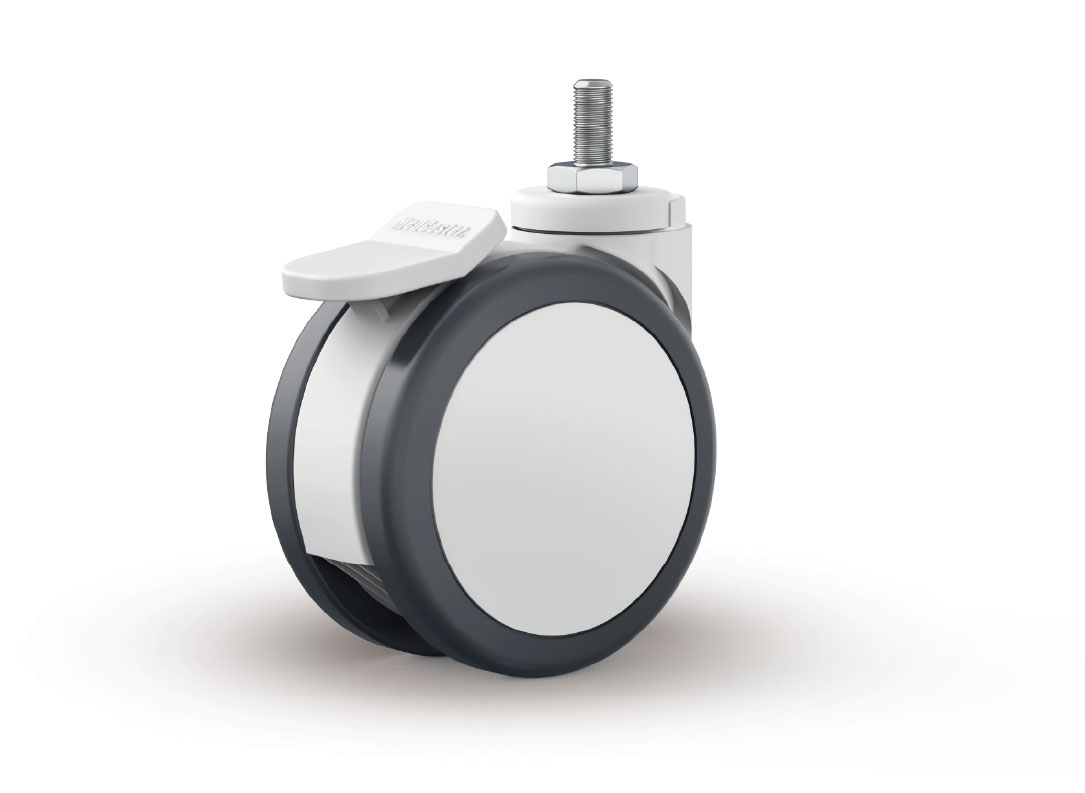 CPT Enhanced Twin Wheel Caster - Thread Stem