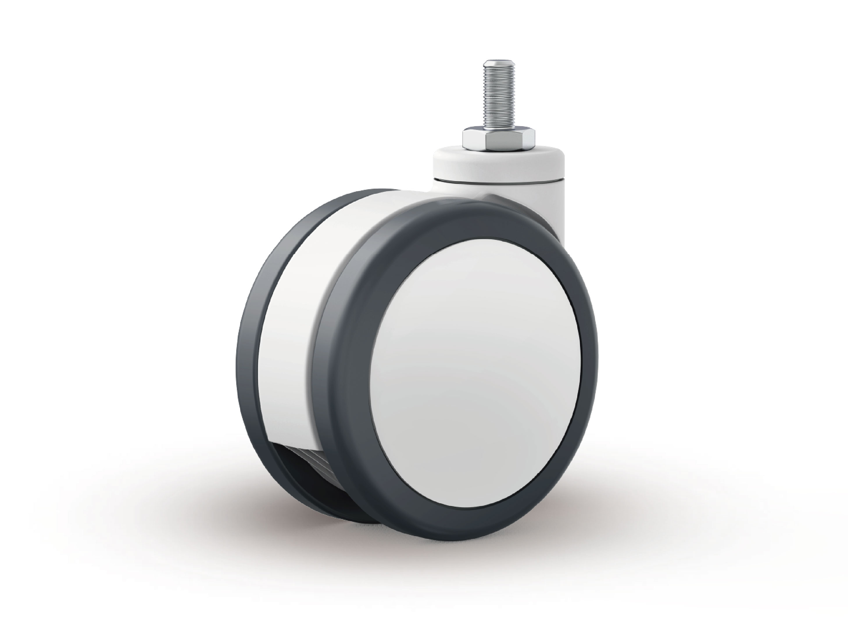 CPT Enhanced Twin Wheel Caster - Thread Stem